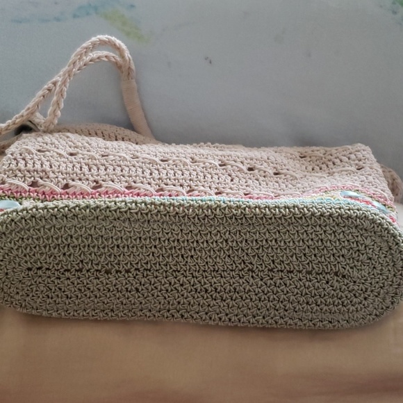 Cotton blend straw bag. - Picture 2 of 6